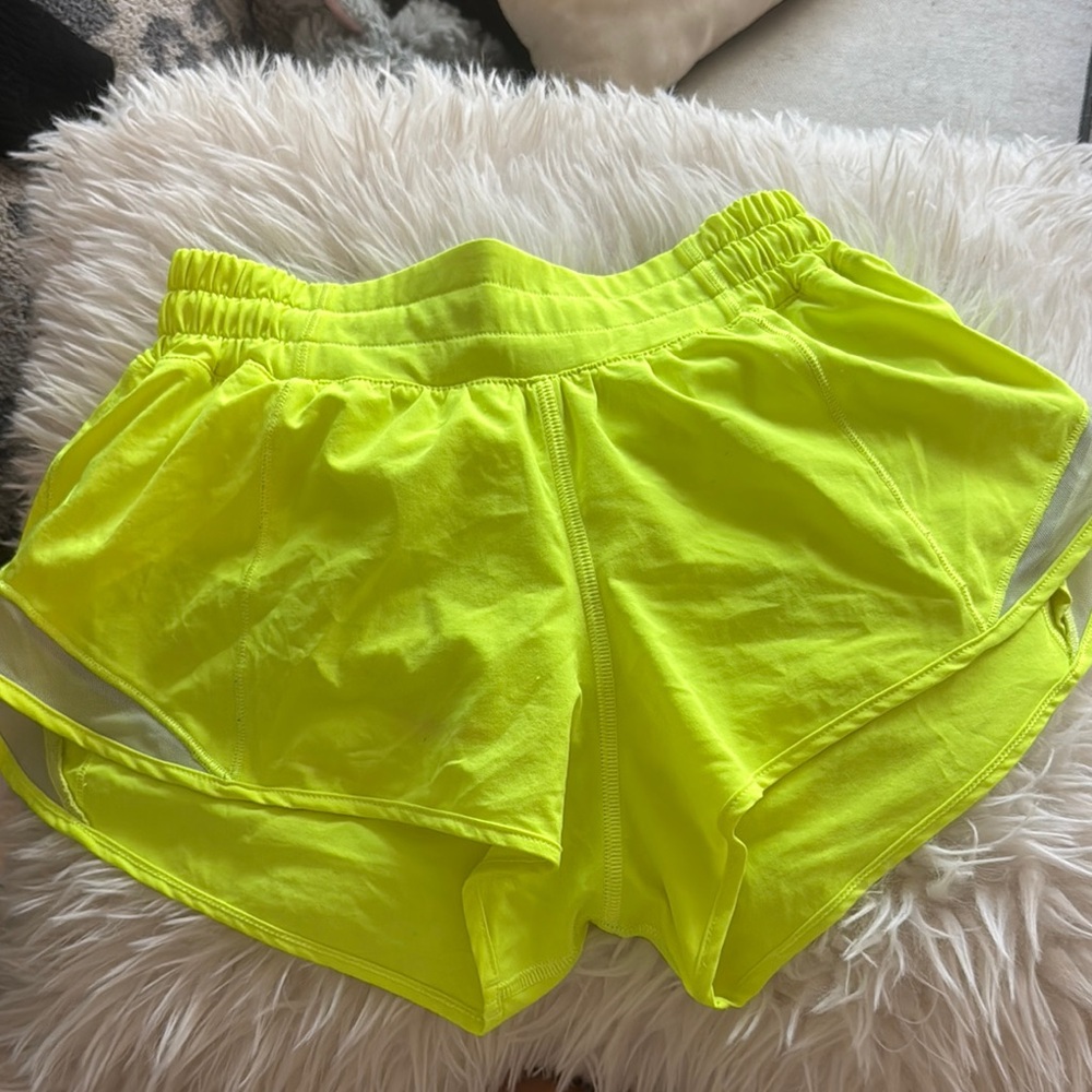 Lululemon Women's Hotty hot neon Yellow Athletic Shorts